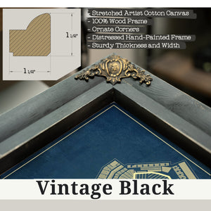 Vintage Black frame corner detail, 1.5 inch ornate wood moulding, Seattle Mariners - Safeco Field Seating Stadium Print