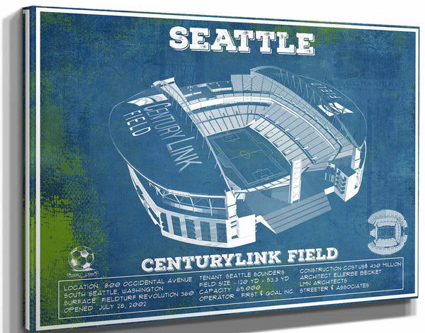 Cutler West Seattle Sounders F.C. - Vintage Century Link Field MLS Soccer Print