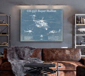 Cutler West Sikorsky CH-53E Super Stallion Vintage Aviation Blueprint Military Print