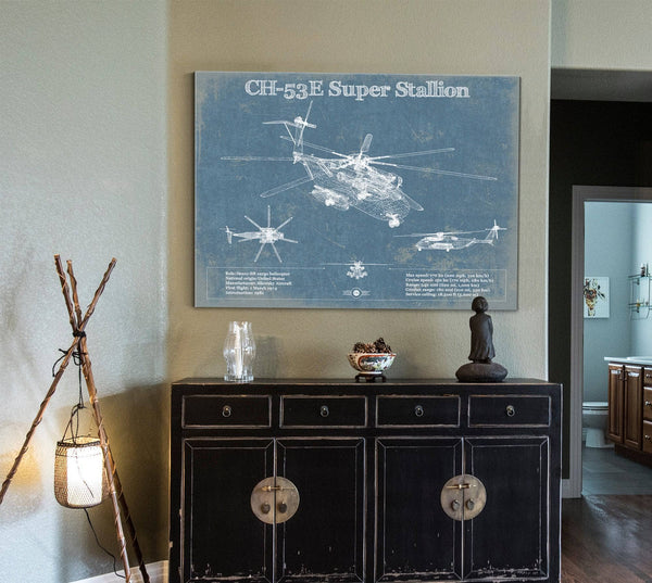 Cutler West Sikorsky CH-53E Super Stallion Vintage Aviation Blueprint Military Print
