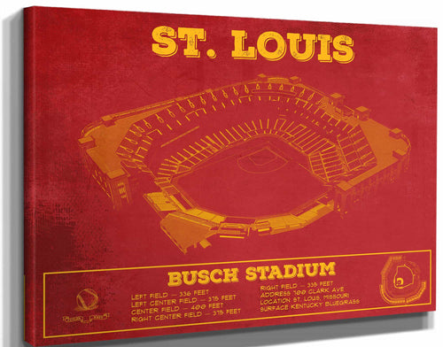 14" x 11" / Stretched Canvas Wrap Cutler West St. Louis Cardinals - Busch Stadium Vintage Baseball Print