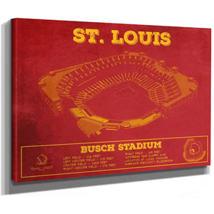 St Louis Cardinals - Busch Stadium Print as a stretched canvas wrap with gallery wrapped edges