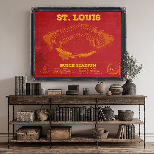 St Louis Cardinals - Busch Stadium Print canvas print size guide 24x18 36x24 48x36 inches