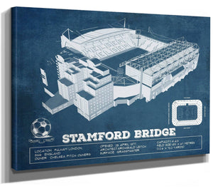 14" x 11" / Stretched Canvas Wrap Cutler West Stamford Bridge Chelsea FC European Football Soccer Stadium Print