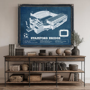 Stamford Bridge Chelsea FC European Football Soccer Stadium Print canvas print size guide 24x18 36x24 48x36 inches