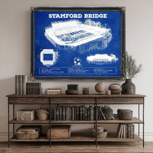 Stamford Bridge - Chelsea FC European Football Soccer Stadium Print canvas print size guide 24x18 36x24 48x36 inches