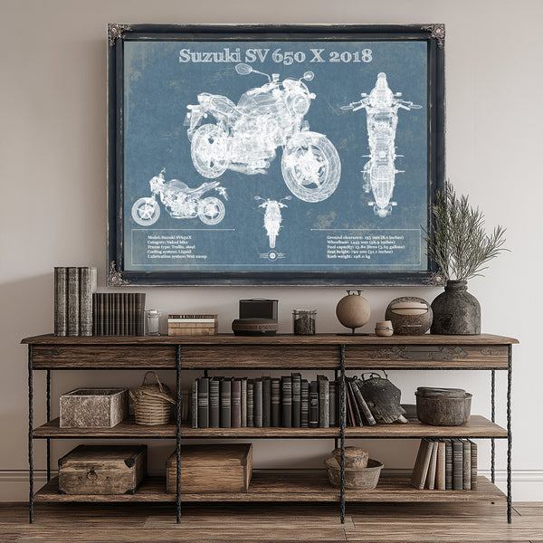 2018 Suzuki SV 650 X Print canvas print size guide 24x18 36x24 48x36 inches