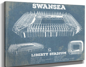 14" x 11" / Stretched Canvas Wrap Cutler West Swansea City Football Club- Liberty Stadium Soccer Print