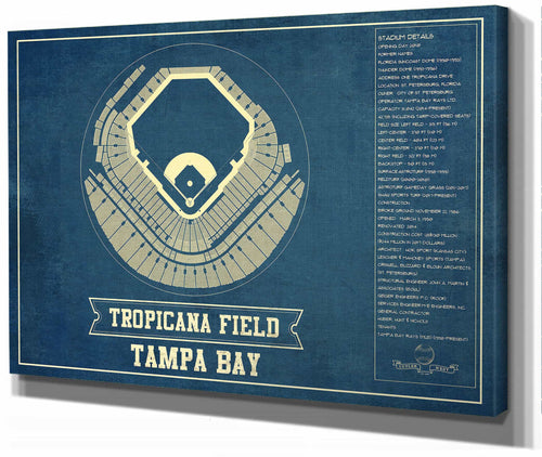 14" x 11" / Stretched Canvas Wrap Cutler West Tampa Bay Rays - Tropicana Field Vintage Baseball Print