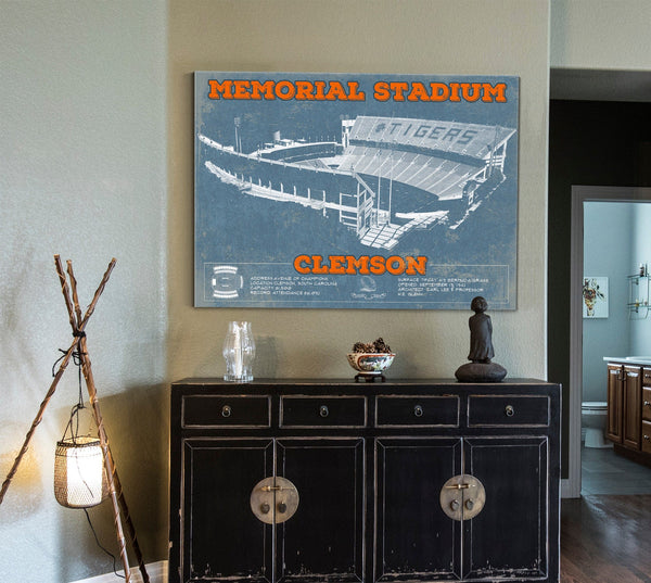 Cutler West Team Color Vintage Clemson Tigers - Memorial Stadium Football Print