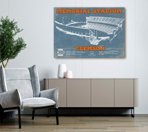 Cutler West Team Color Vintage Clemson Tigers - Memorial Stadium Football Print