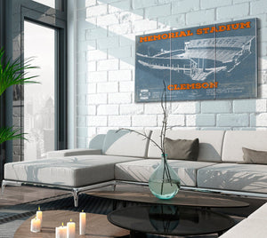 Cutler West Team Color Vintage Clemson Tigers - Memorial Stadium Football Print