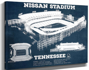 14" x 11" / Stretched Canvas Wrap Cutler West Tennessee Titans Nissan Stadium - Vintage Football Print 3