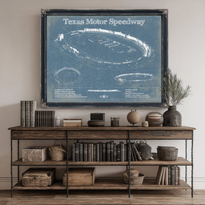 Texas Motor Speedway Blueprint NASCAR Race Track Print canvas print size guide 24x18 36x24 48x36 inches
