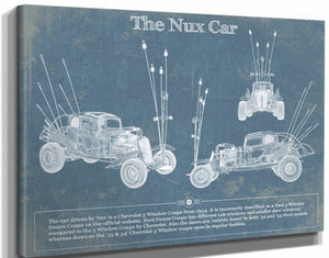 14" x 11" / Stretched Canvas Wrap Cutler West The Nux Car (Chevrolet 5 Window Coupe 1934)  Blueprint Vintage Auto Print