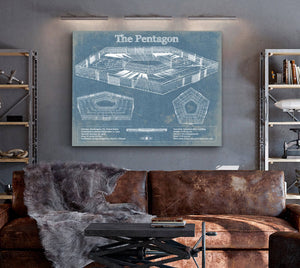 Cutler West The Pentagon Vintage Blueprint Building Print
