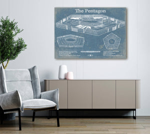 Cutler West The Pentagon Vintage Blueprint Building Print
