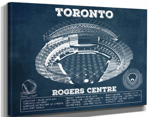 14" x 11" / Stretched Canvas Wrap Cutler West Toronto Blue Jays Rogers Centre Vintage Baseball Fan Print