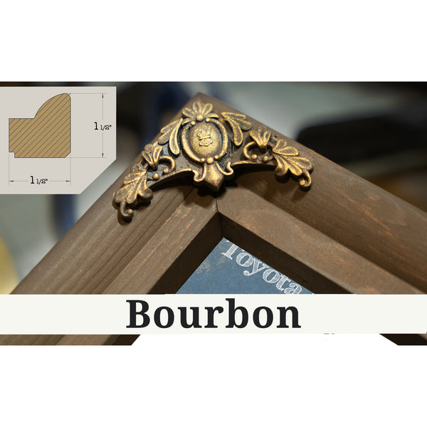 Bourbon frame corner detail, 1.5 inch ornate wood moulding, 2016 Toyota Hilux Double Cab Blueprint Truck Print