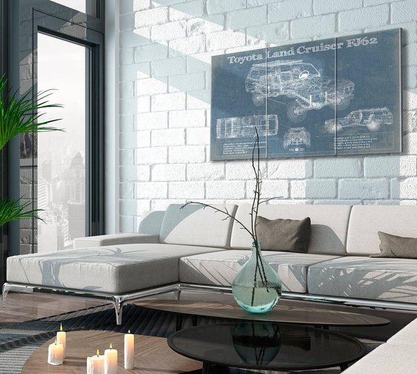 Cutler West Toyota Land Cruiser FJ62 Blueprint Vintage Auto Print