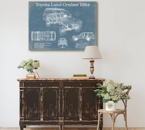 Cutler West Toyota Land Cruiser FJ62 Blueprint Vintage Auto Print