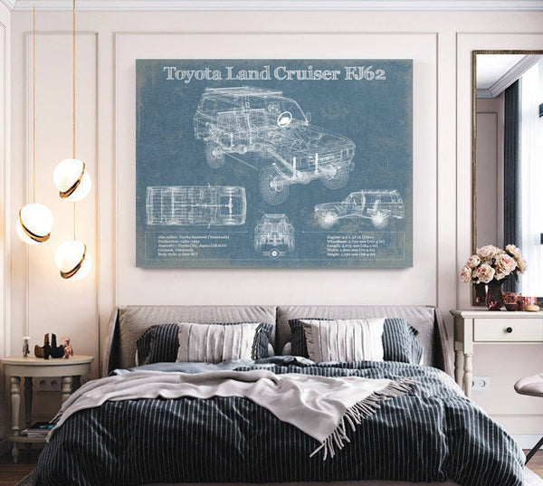 Cutler West Toyota Land Cruiser FJ62 Blueprint Vintage Auto Print