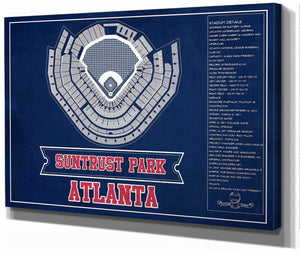 Cutler West Turner Field - Atlanta Braves (MLB) Team Color Vintage Baseball Print