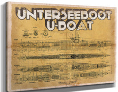 14" x 11" / Stretched Canvas Wrap Cutler West U-Boat German Submarine Military Print