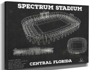 14" x 11" / Stretched Canvas Wrap Cutler West UCF Knights Football Spectrum Stadium Vintage Art Print