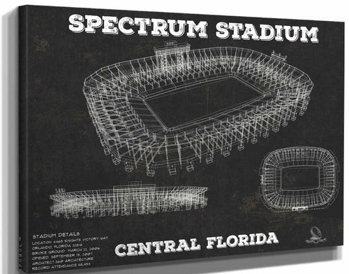 14" x 11" / Stretched Canvas Wrap Cutler West UCF Knights Football Spectrum Stadium Vintage Art Print