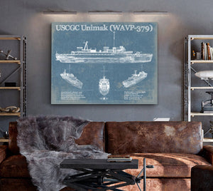 Cutler West USCGC Unimak (WAVP-379) Blueprint Original Wall Art