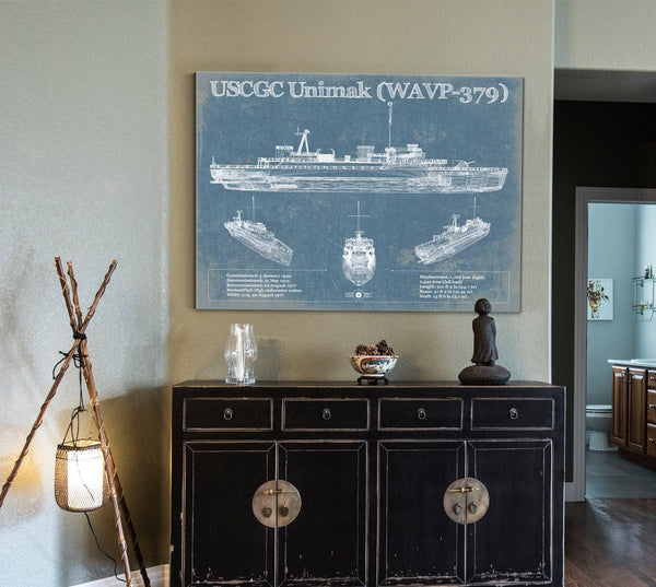 Cutler West USCGC Unimak (WAVP-379) Blueprint Original Wall Art