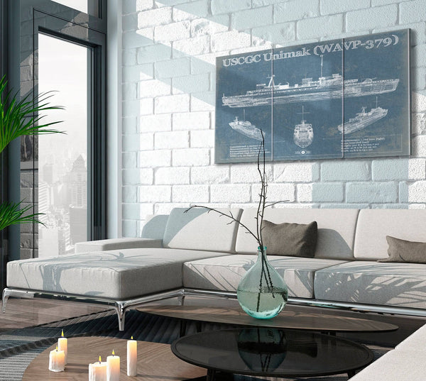 Cutler West USCGC Unimak (WAVP-379) Blueprint Original Wall Art