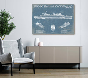 Cutler West USCGC Unimak (WAVP-379) Blueprint Original Wall Art