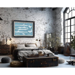 USS Abraham Lincoln (CVN 72) Aircraft Carrier Naval Print framed in Vintage Black in a farmhouse entryway