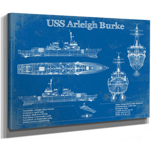 USS Arleigh Burke Arleigh Burke-class Destroyer Print as a stretched canvas wrap with gallery wrapped edges