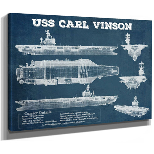 USS Carl Vinson Aircraft Carrier Print as a stretched canvas wrap with gallery wrapped edges