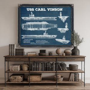 USS Carl Vinson Aircraft Carrier Print canvas print size guide 24x18 36x24 48x36 inches