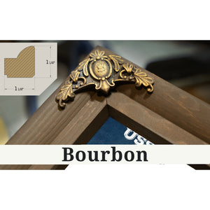 Bourbon frame corner detail, 1.5 inch ornate wood moulding, USS Carl Vinson Aircraft Carrier Print