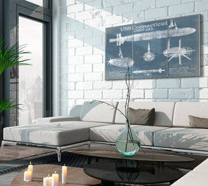 Cutler West USS Connecticut (SSN-22) Blueprint Original Military Wall Art