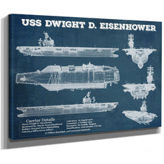 USS Dwight Eisenhower CVN69 Aircraft Carrier Naval Print as a stretched canvas wrap with gallery wrapped edges