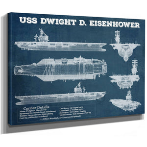 USS Dwight Eisenhower CVN69 Aircraft Carrier Naval Print as a stretched canvas wrap with gallery wrapped edges