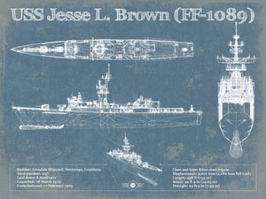 14" x 11" / Unframed Cutler West USS Jesse L. Brown (FF-1089) Original Military Wall Art - Customizable