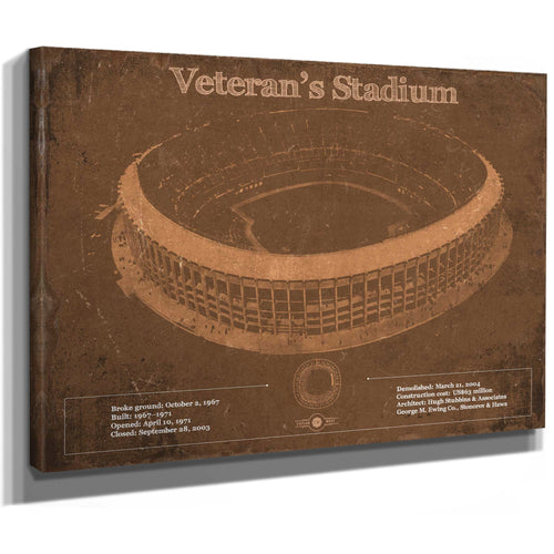 Veteran's Stadium - Philly Print as a stretched canvas wrap with gallery wrapped edges