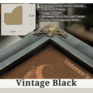 Vintage Black frame corner detail, 1.5 inch ornate wood moulding, Veteran's Stadium - Philly Print