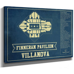 Villanova Wildcats - Finneran Pavilion Seating Chart - Print as a stretched canvas wrap with gallery wrapped edges