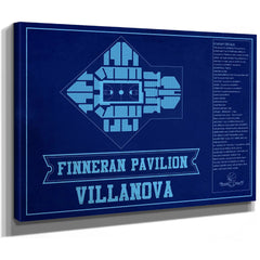 Villanova Wildcats - Finneran Pavilion Seating Chart - Print as a stretched canvas wrap with gallery wrapped edges