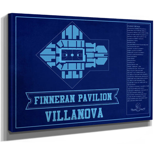Villanova Wildcats - Finneran Pavilion Seating Chart - Print as a stretched canvas wrap with gallery wrapped edges