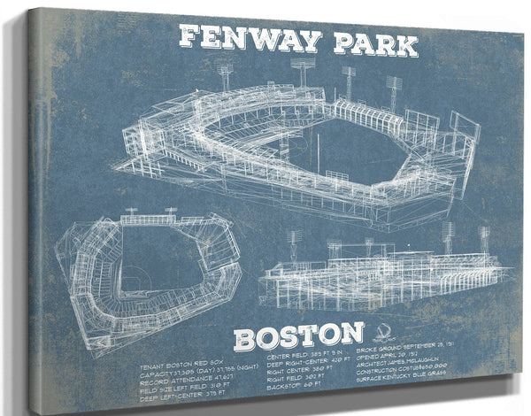 14" x 11" / Stretched Canvas Wrap Cutler West Vintage Boston Red Sox - Fenway Park Baseball Print