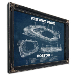 Boston Red Sox - Fenway Park Stadium Print in a distressed Vintage Black wood frame with ornate corners